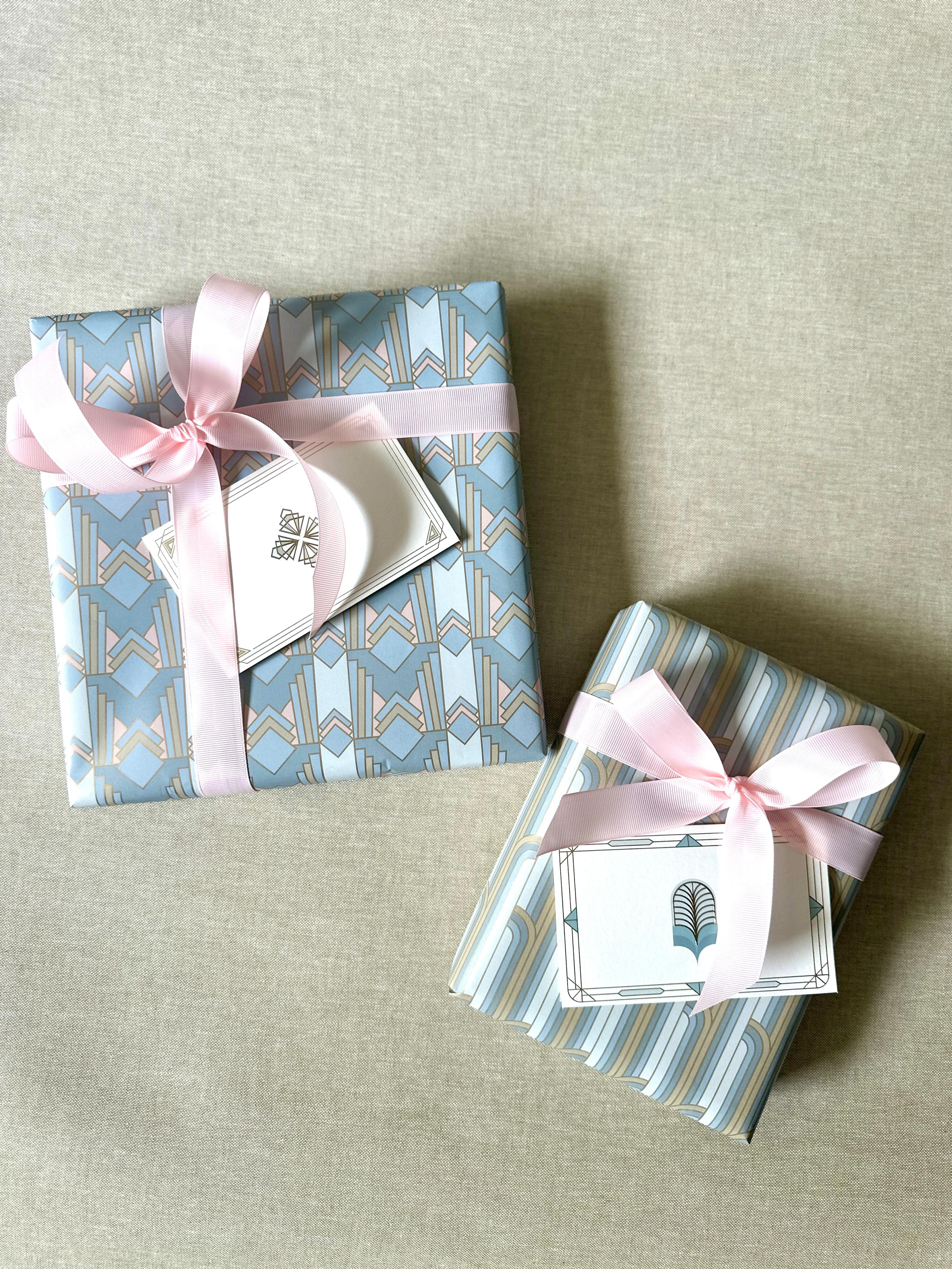 Gilded Era Blue Gift Wrap