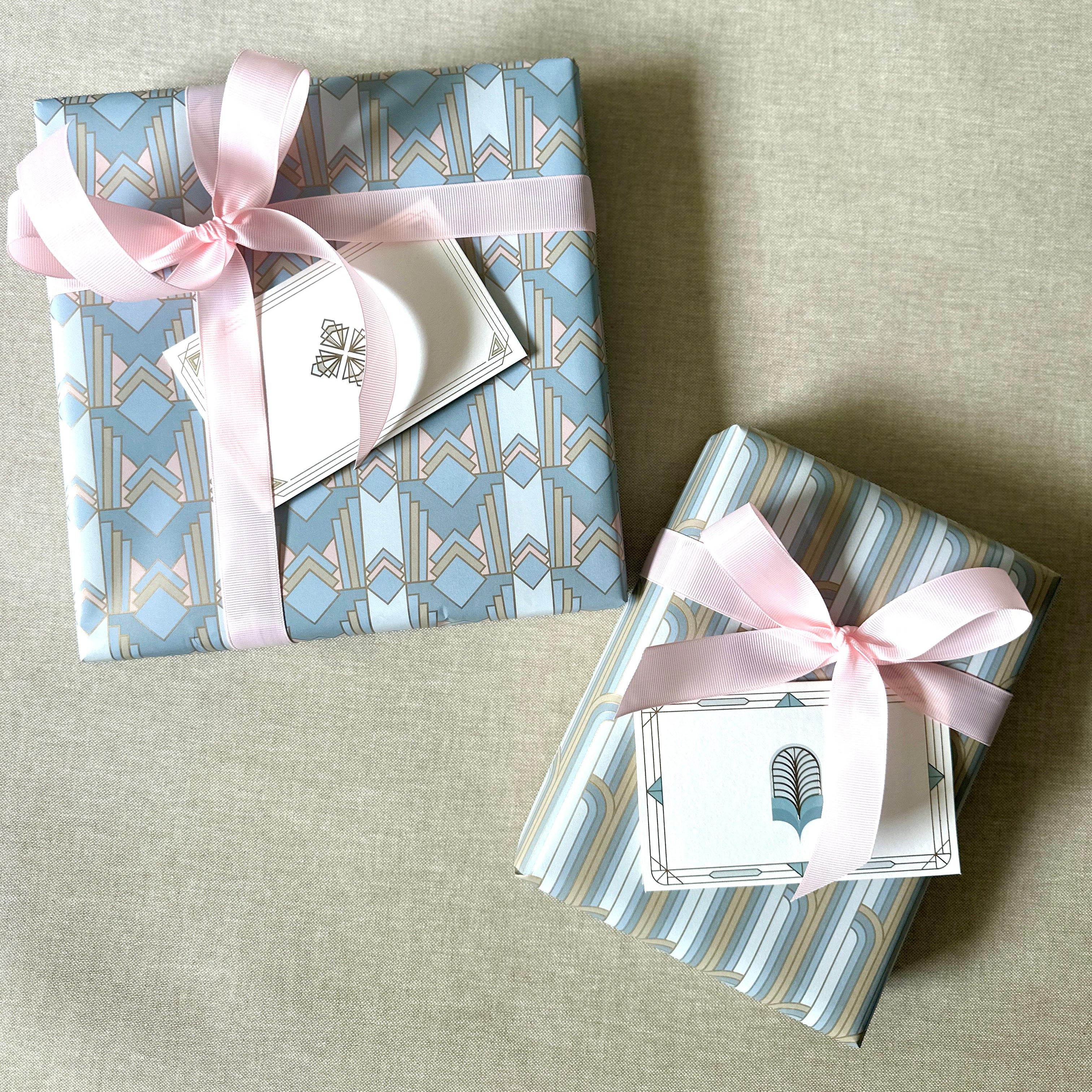 Gilded Era Blue Gift Wrap