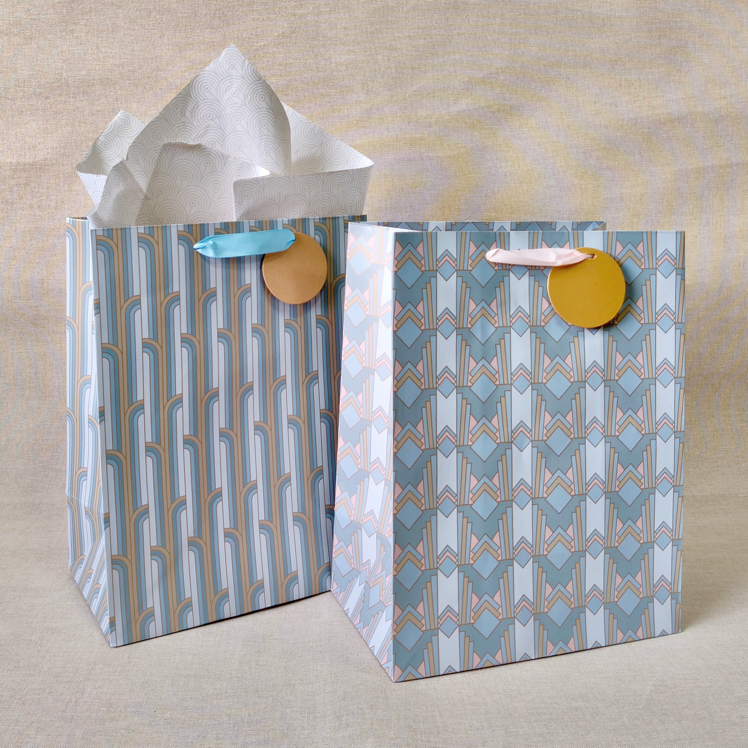 Gilded Era Blue Large Bags with Tissues