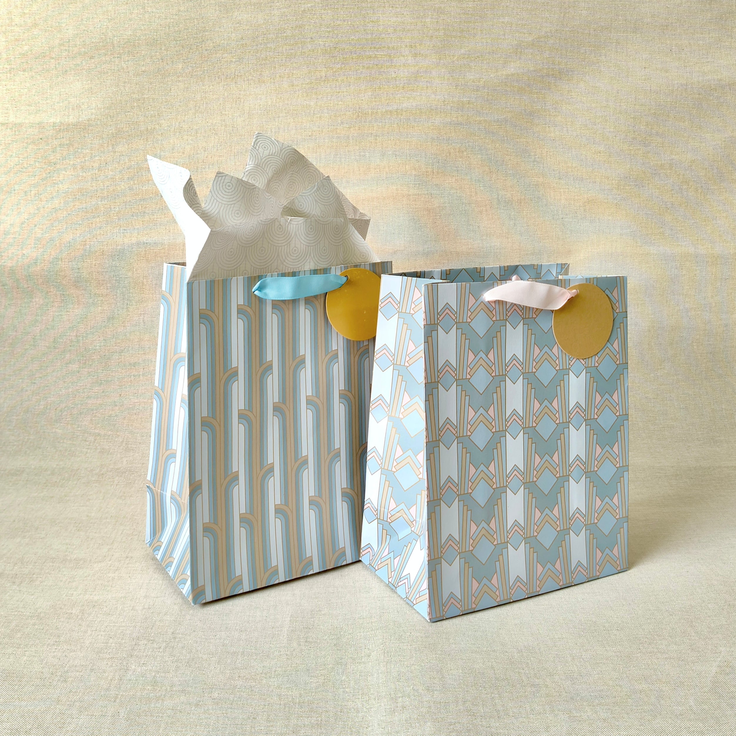 Gilded Era Blue Medium Bags with Tissues