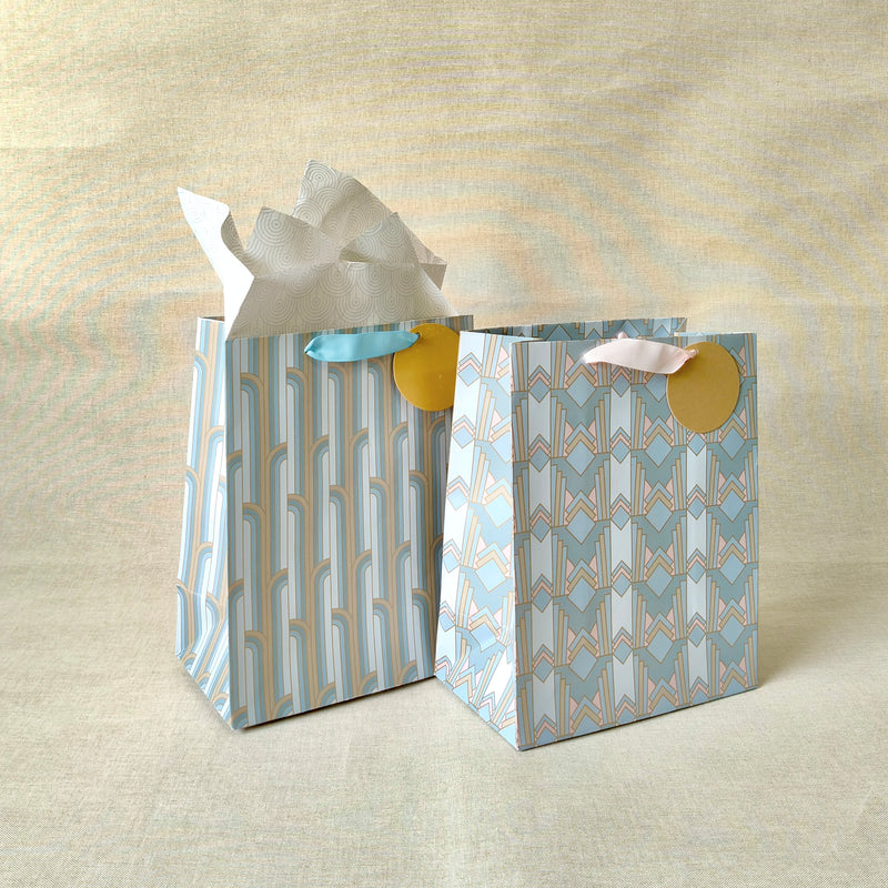 Gilded Era Blue Medium Bags with Tissues