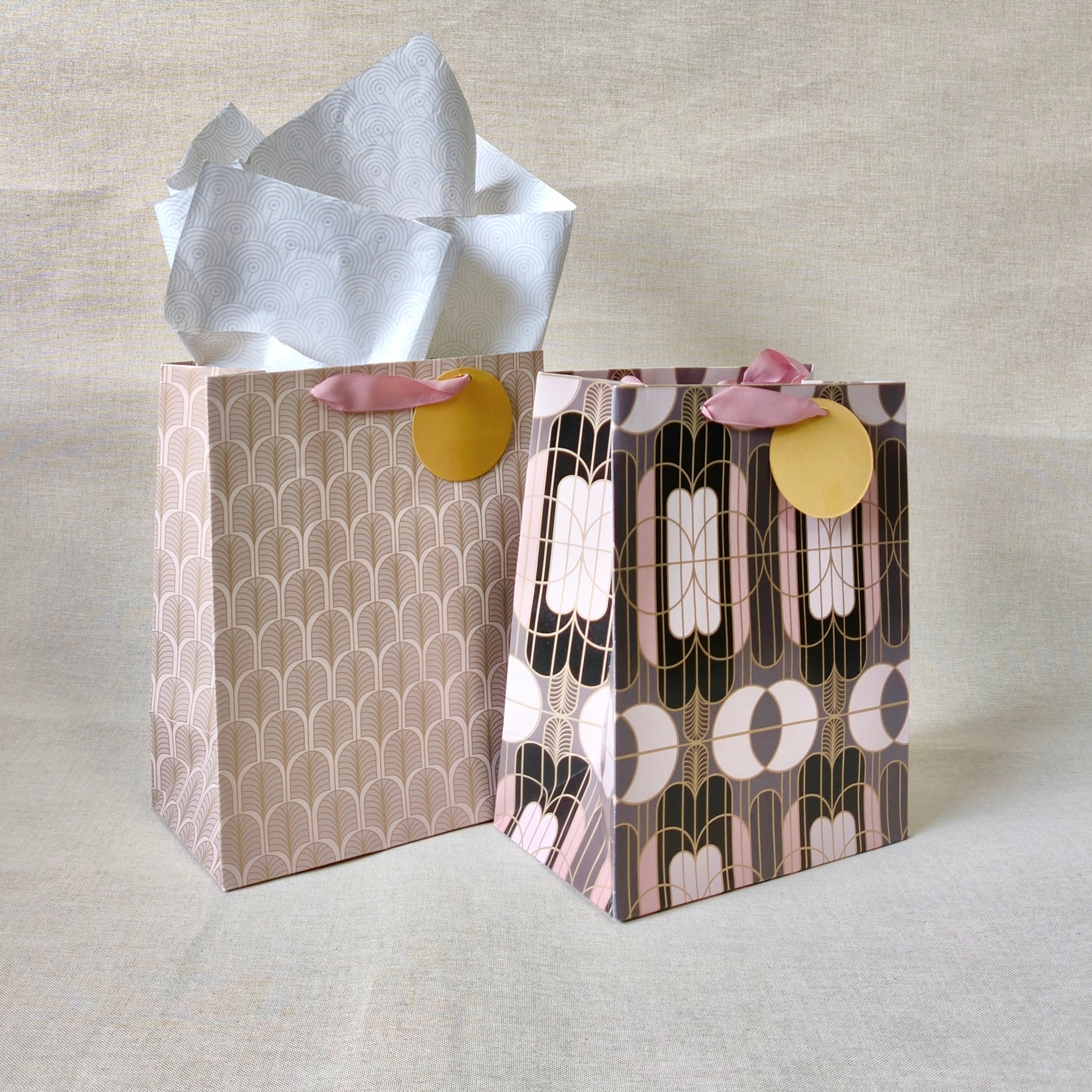 Gilded Era Rose Medium Bags with Tissues