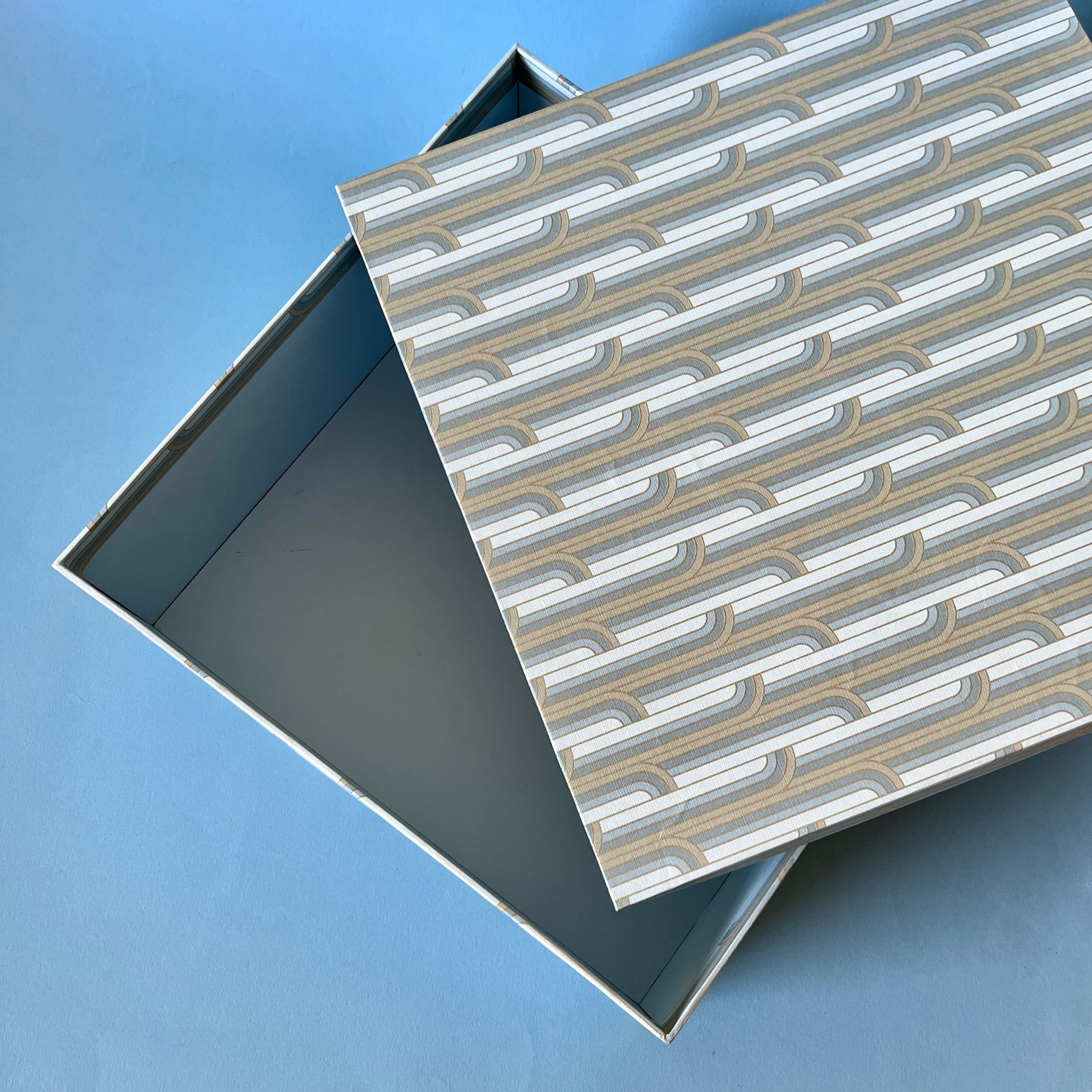Gilded Stripes Large Square Gift Box