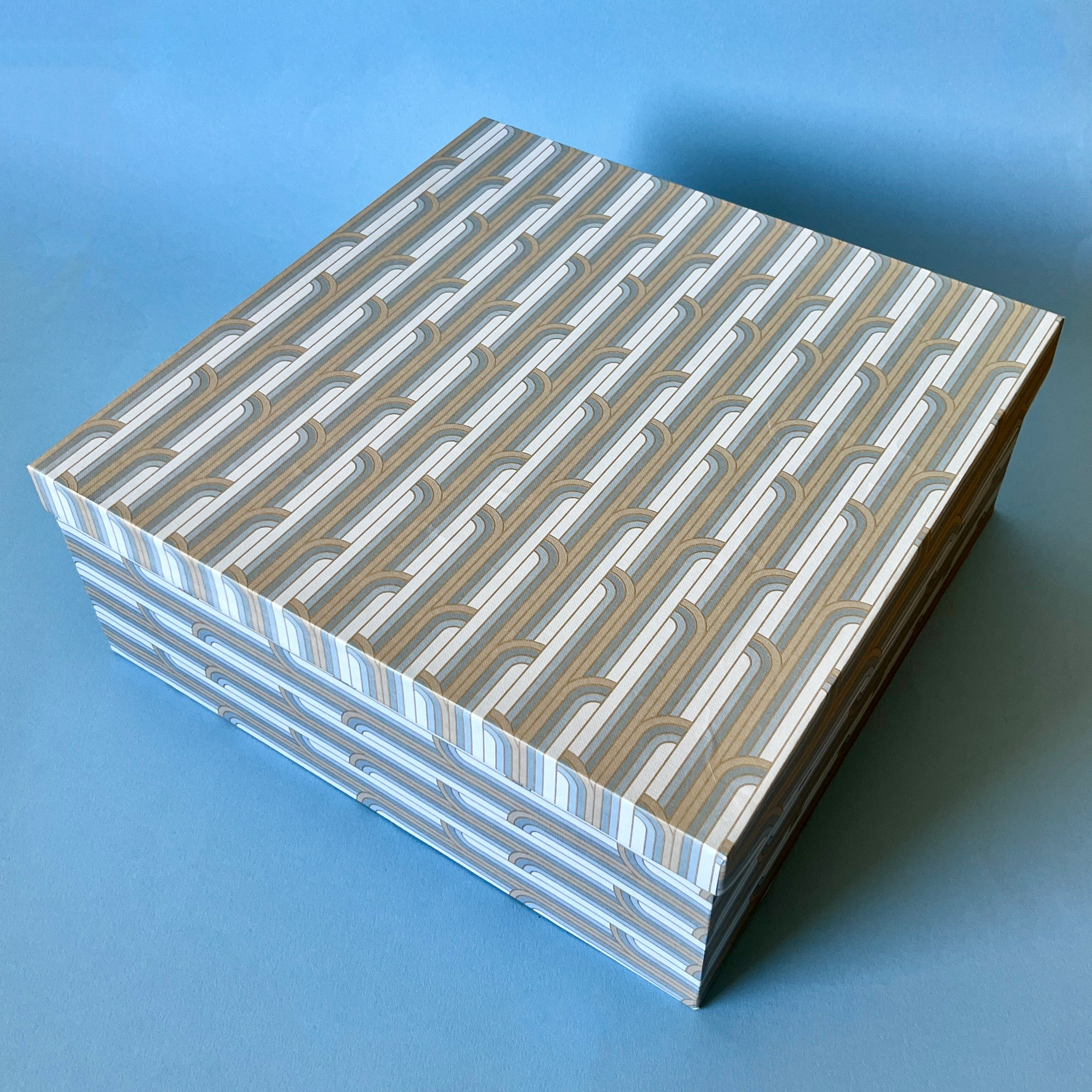 Gilded Stripes Large Square Gift Box