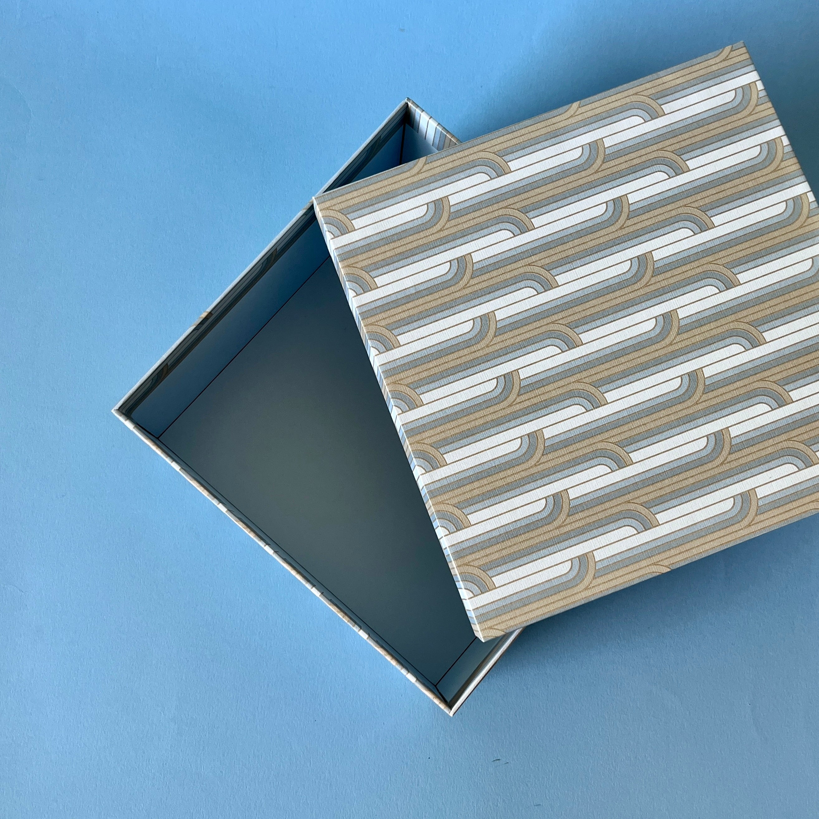 Gilded Stripes Small Square Gift Box