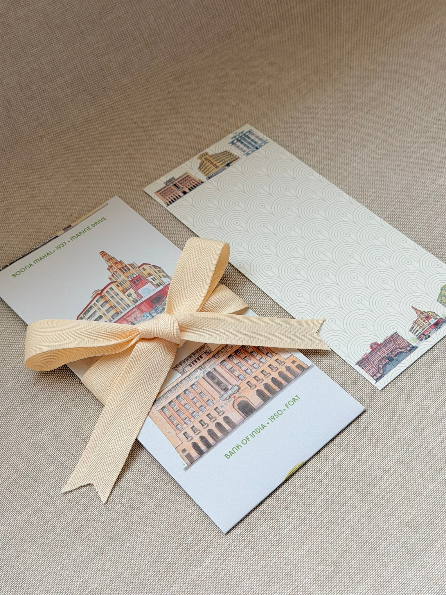 Bombay Deco Ribbon Envelopes with Notecards