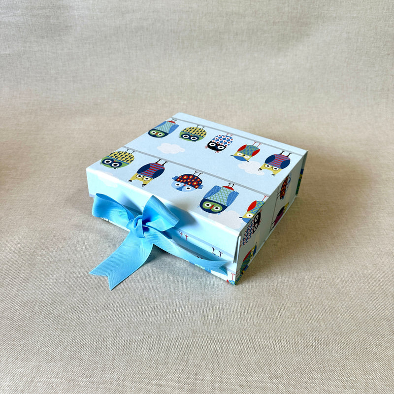 Owl Collapsible Box with Ribbon