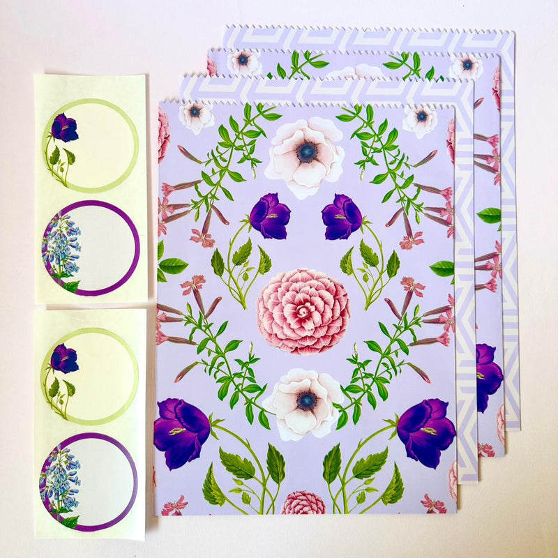 Violet Gift Envelopes and Stickers Set