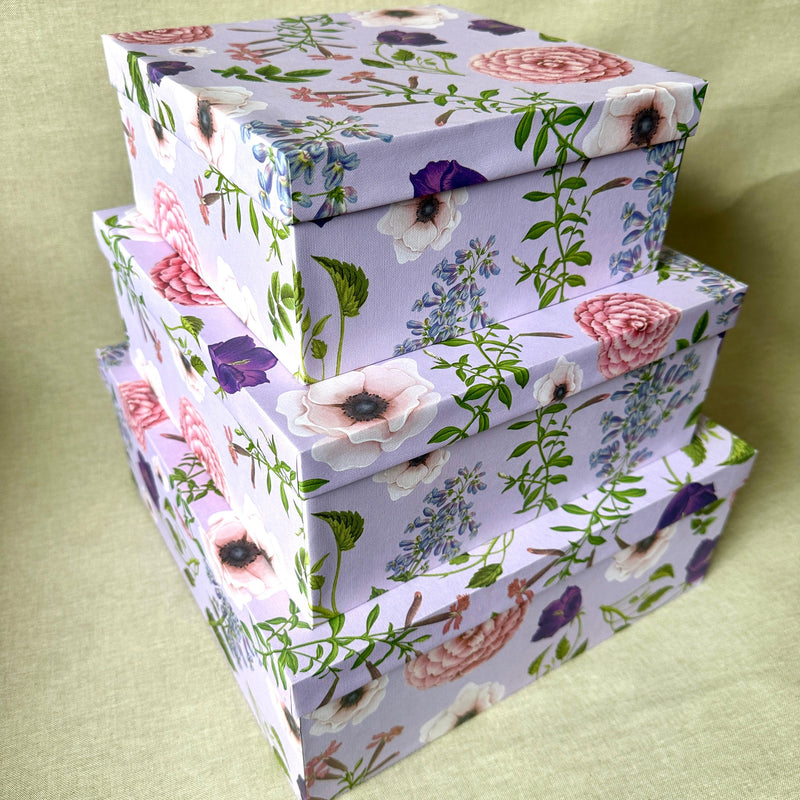 Violet Set of 3 Square Gift Boxes