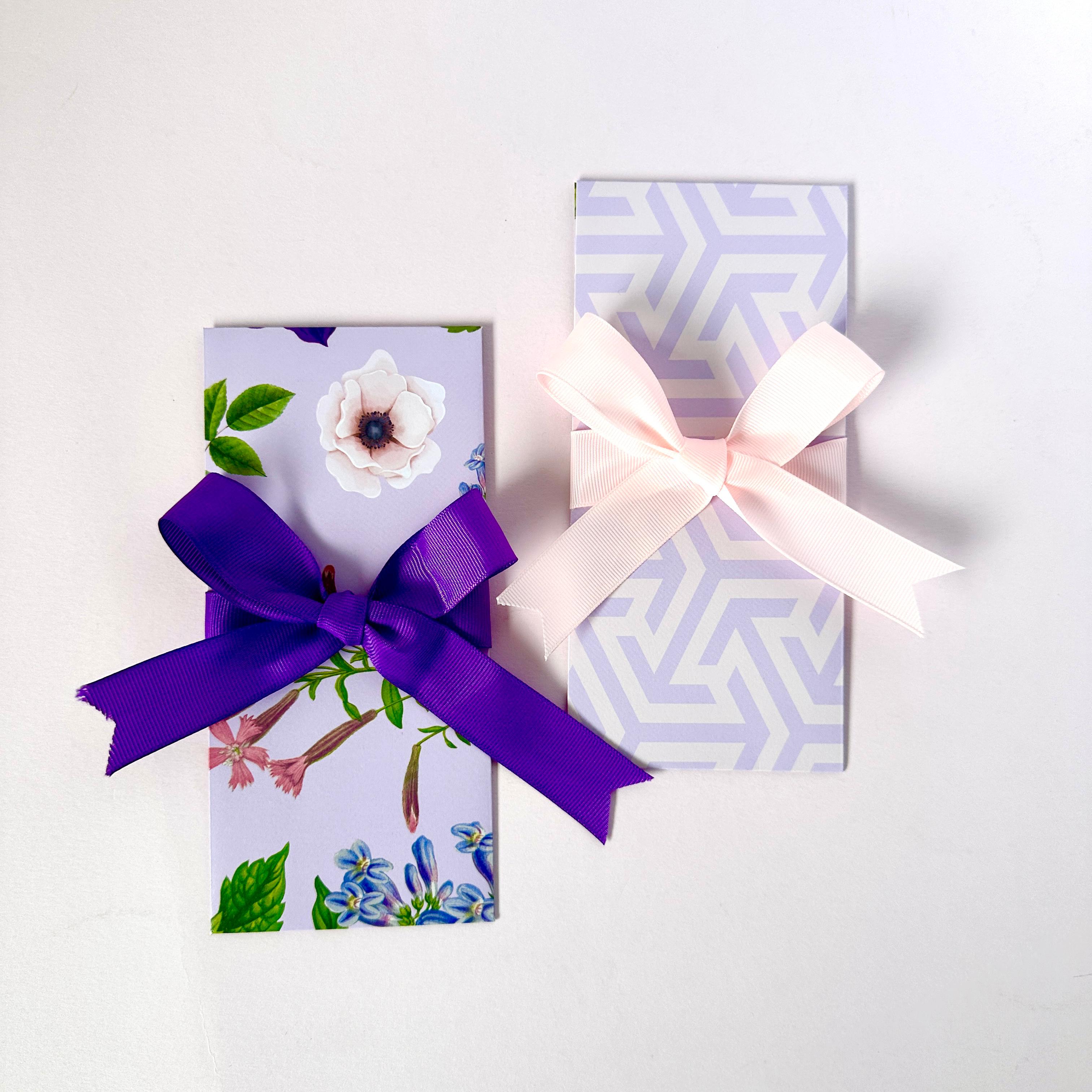 Violet Ribbon Envelopes with Notecards
