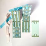 Gilded Blue Ribbon Envelopes with Notecards