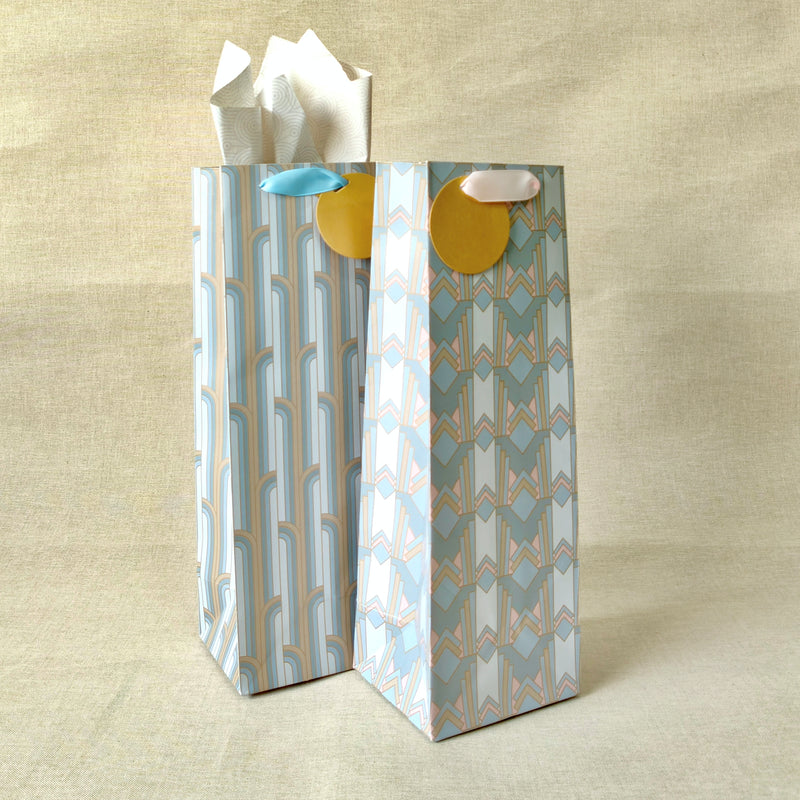 Gilded Era Blue Bottle Bags with Tissues