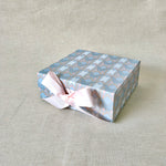 Gilded Era Blue Collapsible Box with Ribbon