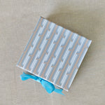 Gilded Era Blue Stripes Collapsible Box with Ribbon