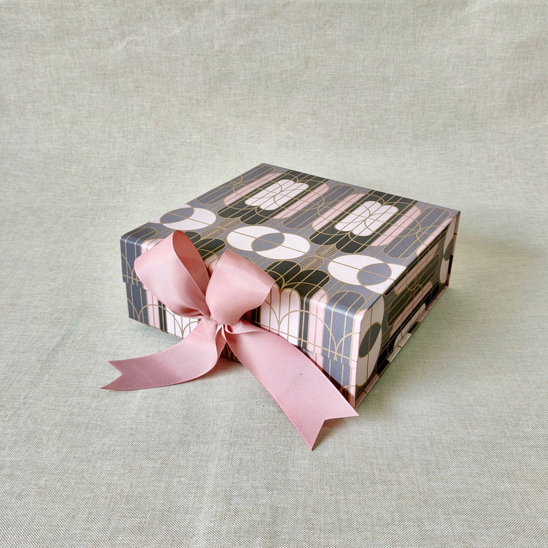 Gilded Era Rose Collapsible Box with Ribbon