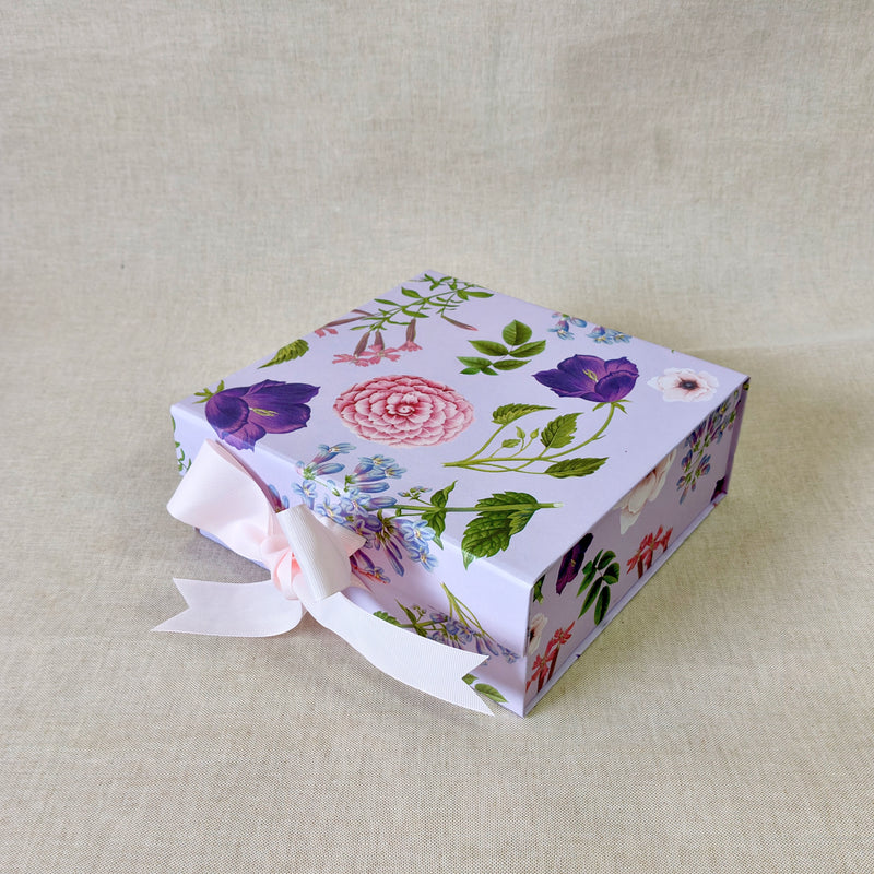 Violet Collapsible Box with Ribbon