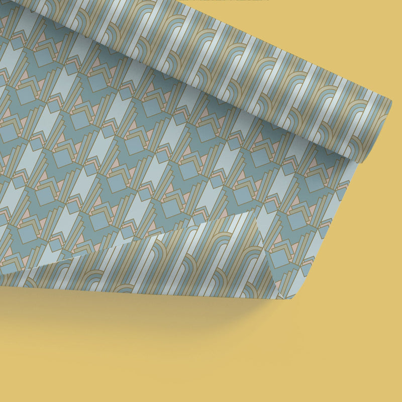 Gilded Era Blue Gift Wrap