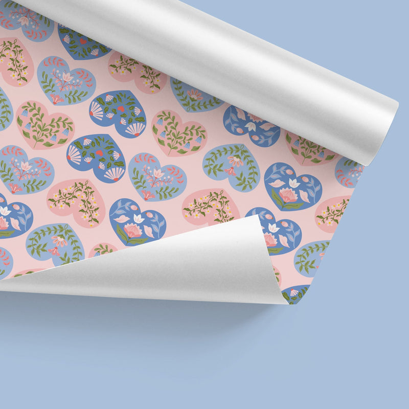 Hearts Pink Gift Wrap