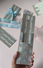 Gilded Blue Ribbon Envelopes with Notecards